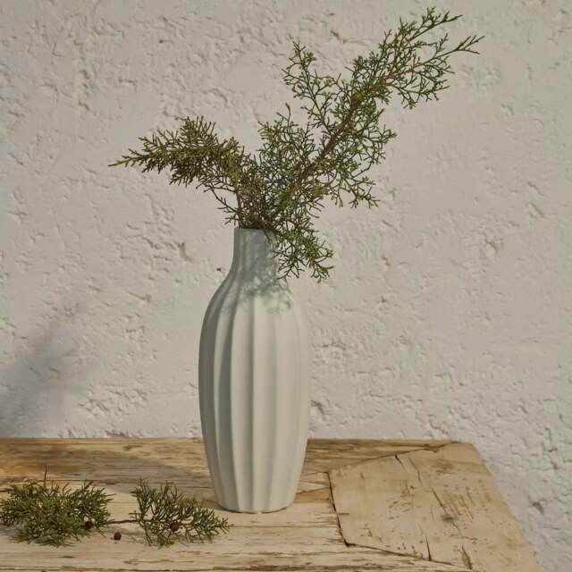 Kalera 30cm Terracotta Vase - White - image 1