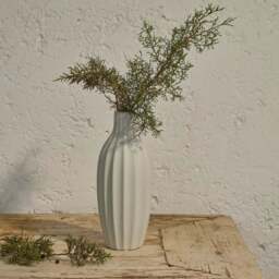 Kalera 30cm Terracotta Vase - White