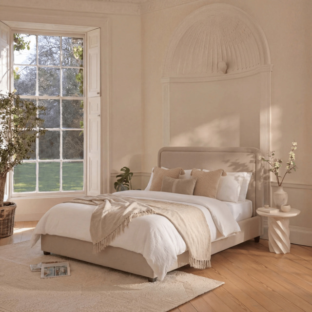 Robyn King Ottoman Bed - Soft Beige - image 1