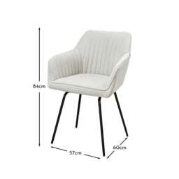 Darcy Office Swivel Chair - Soft Beige with Black legs - thumbnail 6