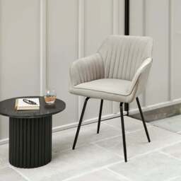 Darcy Office Swivel Chair - Soft Beige with Black legs - thumbnail 1