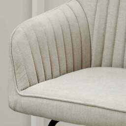 Darcy Office Swivel Chair - Soft Beige with Black legs - thumbnail 3