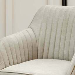 Darcy Office Swivel Chair - Soft Beige with Black legs - thumbnail 2