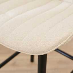 Bella Light Beige Boucle Bar Stool - Black Oak Legs - thumbnail 4