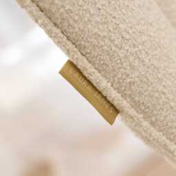 Bella Light Beige Boucle Bar Stool - Black Oak Legs - thumbnail 5