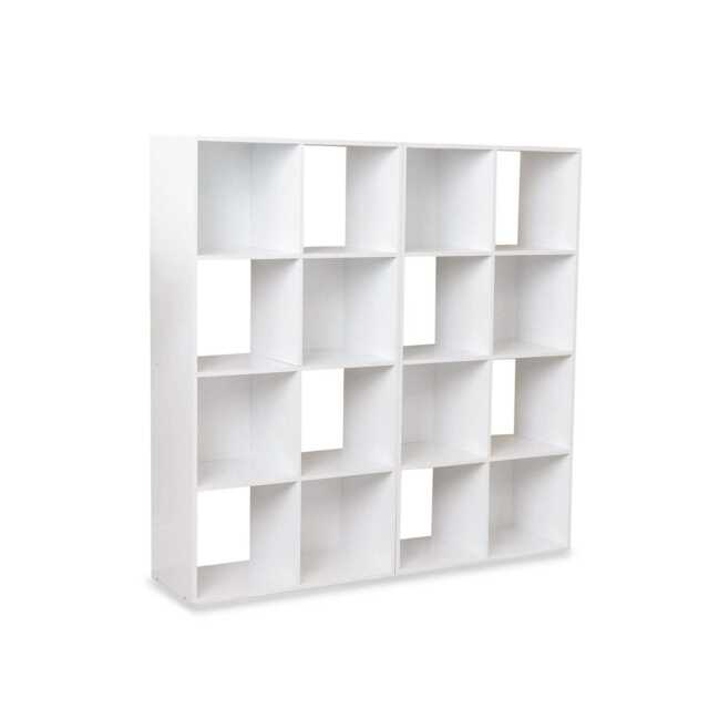 Cara 16 Cube Storage Unit - Chalk White - Two 8x2 Units - image 1