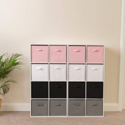 Cara 16 Cube Storage Unit - Chalk White - Two 8x2 Units - thumbnail 4