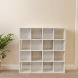 Cara 16 Cube Storage Unit - Chalk White - Two 8x2 Units - thumbnail 2