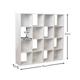 Cara 16 Cube Storage Unit - Chalk White - Two 8x2 Units - thumbnail 5