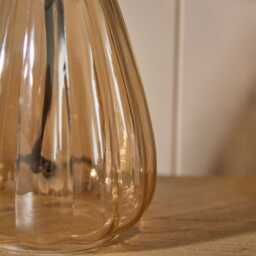Alma 23cm Glass Lamp Base - Champagne - thumbnail 4