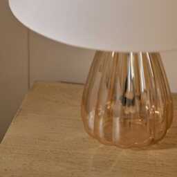 Alma 23cm Glass Lamp Base - Champagne - thumbnail 2