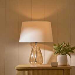 Alma 23cm Glass Lamp Base - Champagne - thumbnail 1