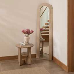 Kubu 170 x 50cm Wooden Arch Mirror - Taupe - thumbnail 1