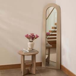 Kubu 170 x 50cm Wooden Arch Mirror - Taupe - thumbnail 1