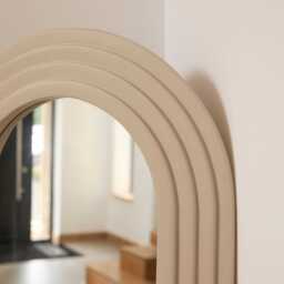 Kubu 170 x 50cm Wooden Arch Mirror - Taupe - thumbnail 4