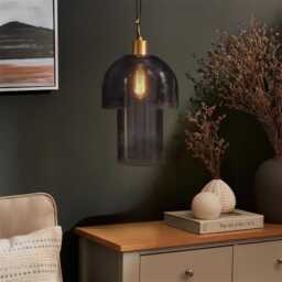 Sutton 31cm Pendant Light - Smoked Glass - thumbnail 1