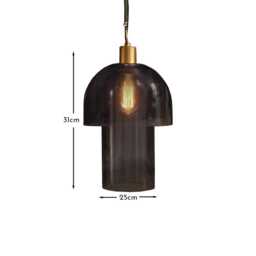 Sutton 31cm Pendant Light - Smoked Glass - thumbnail 3