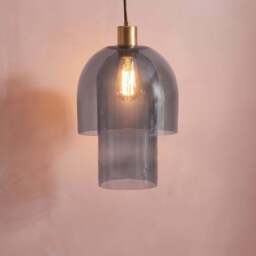 Sutton 42cm Pendant Light - Smoked Glass