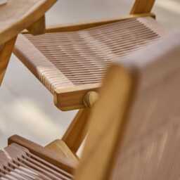 Cove Rope Folding Garden Chairs - Set of 2 - White Acacia - thumbnail 5