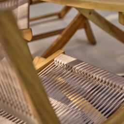 Cove Rope Folding Garden Chairs - Set of 2 - White Acacia - thumbnail 3