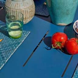 Wilder 6 Seater Blue Garden Dining Set with Ryder Teal Chairs - thumbnail 5