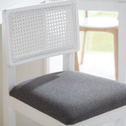 Charlie White Cane Bar Stool - White Legs - thumbnail 5