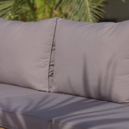 Rowan 6 Seater Wooden Garden Chaise Corner Sofa Set - Grey - thumbnail 4