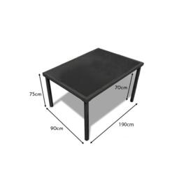 Marston 8 Seater Garden Dining Table - Black - Glass Top - thumbnail 5