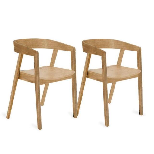 Ella Pale Oak Wood Dining Armchairs - Set of 2 - image 1