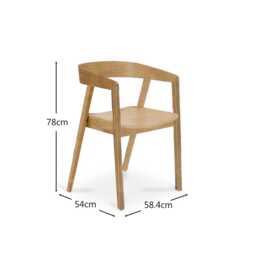 Ella Pale Oak Wood Dining Armchairs - Set of 2 - thumbnail 5