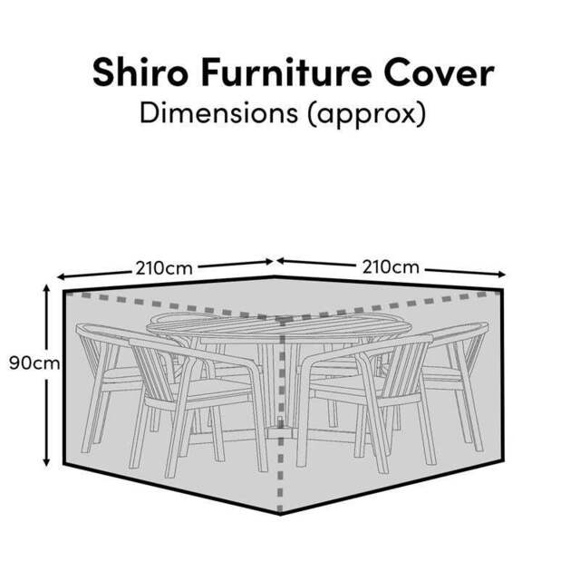 Shiro Round Table 6-Seater Furniture Cover - 210x210x90cm