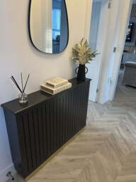 Iliana Medium Radiator Cover in Charcoal Grey - thumbnail 4