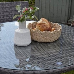 Kemble 6 Seater Garden Round Dining Table - Grey - thumbnail 4
