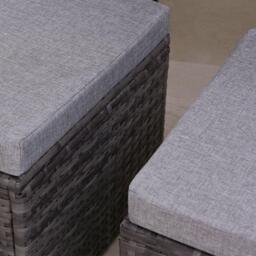 Weston 4 Seater Rattan Corner Sofa Set - Grey Weave - thumbnail 6