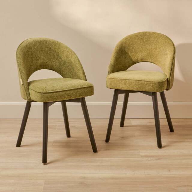 Marilyn Green Dining Chairs - Set of 2 - Black Legs - image 1