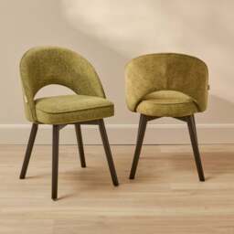 Marilyn Green Dining Chairs - Set of 2 - Black Legs - thumbnail 2