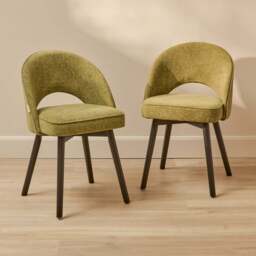 Marilyn Green Dining Chairs - Set of 2 - Black Legs - thumbnail 1