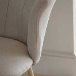 Cleo Soft Beige Dining Chairs - Set of 2 - Gold Legs - thumbnail 3