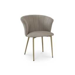 Cleo Soft Beige Dining Chairs - Set of 2 - Gold Legs - thumbnail 5