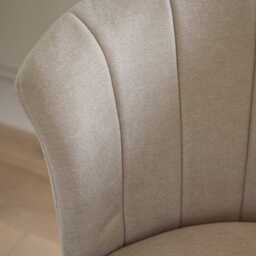 Cleo Soft Beige Dining Chairs - Set of 2 - Gold Legs - thumbnail 2