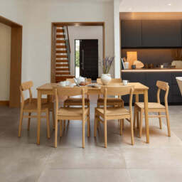 Paul Pale Oak Extending Dining Table Set - 6 Seater - Faye Pale Oak Dining Chairs - thumbnail 1