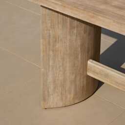 Imani 6 Seater Wooden Garden Dining Table - Light Brush Acacia - thumbnail 3