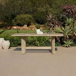 Imani 6 Seater Wooden Garden Dining Table - Light Brush Acacia - thumbnail 6