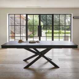 Amelia Black Extending Dining Table Set - 6 Seater - Bella Light Beige Boucle Dining Chairs - Black Legs - thumbnail 3