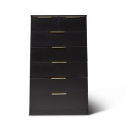Essie Tall 7 Drawer Chest of Drawers - Black - thumbnail 5