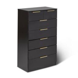 Essie Tall 7 Drawer Chest of Drawers - Black - thumbnail 3