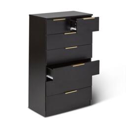 Essie Tall 7 Drawer Chest of Drawers - Black - thumbnail 4