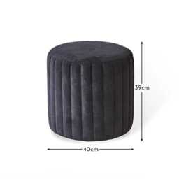Penelope Drum Stool - Black - thumbnail 5
