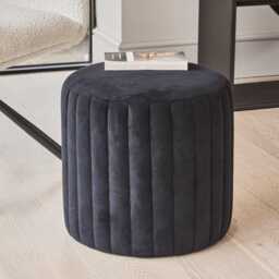 Penelope Drum Stool - Black - thumbnail 1