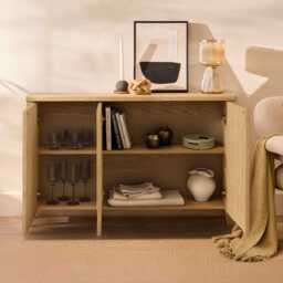 Raleigh 3 Door Large Sideboard - Whitewash - thumbnail 2